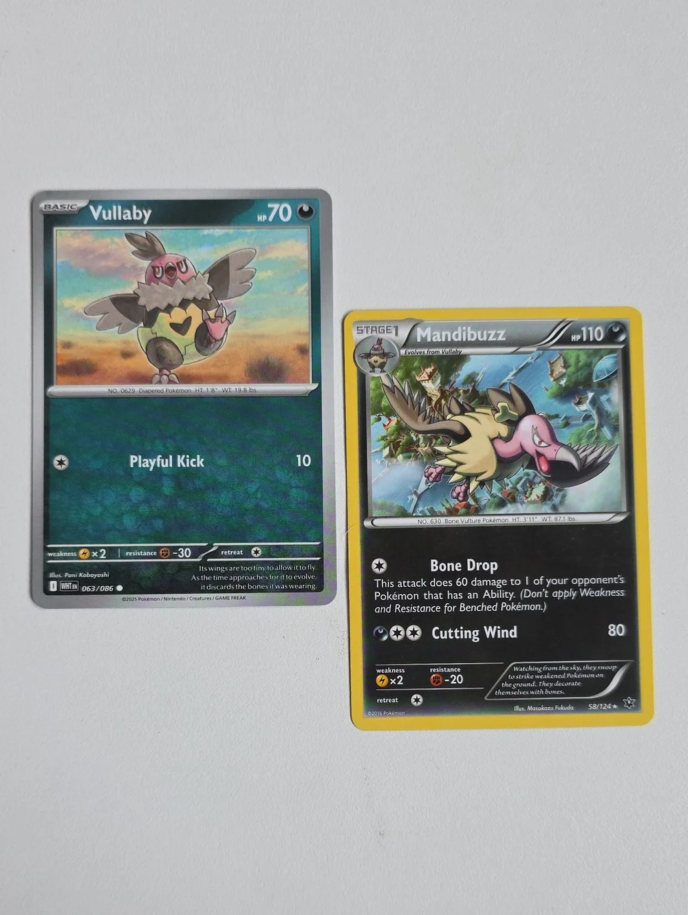 Pokemon Vullaby And Mandibuzz Card